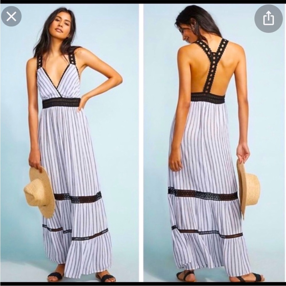 Anthropologie Jaluit Striped Maxi Dress 🖤 - Picture 2 of 9